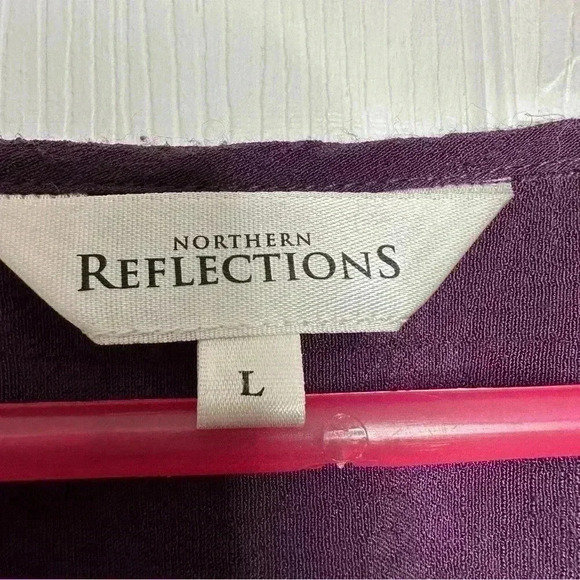 Northern  Reflections Blouse Lace Flowy Purple Size Large - Picture 9 of 16